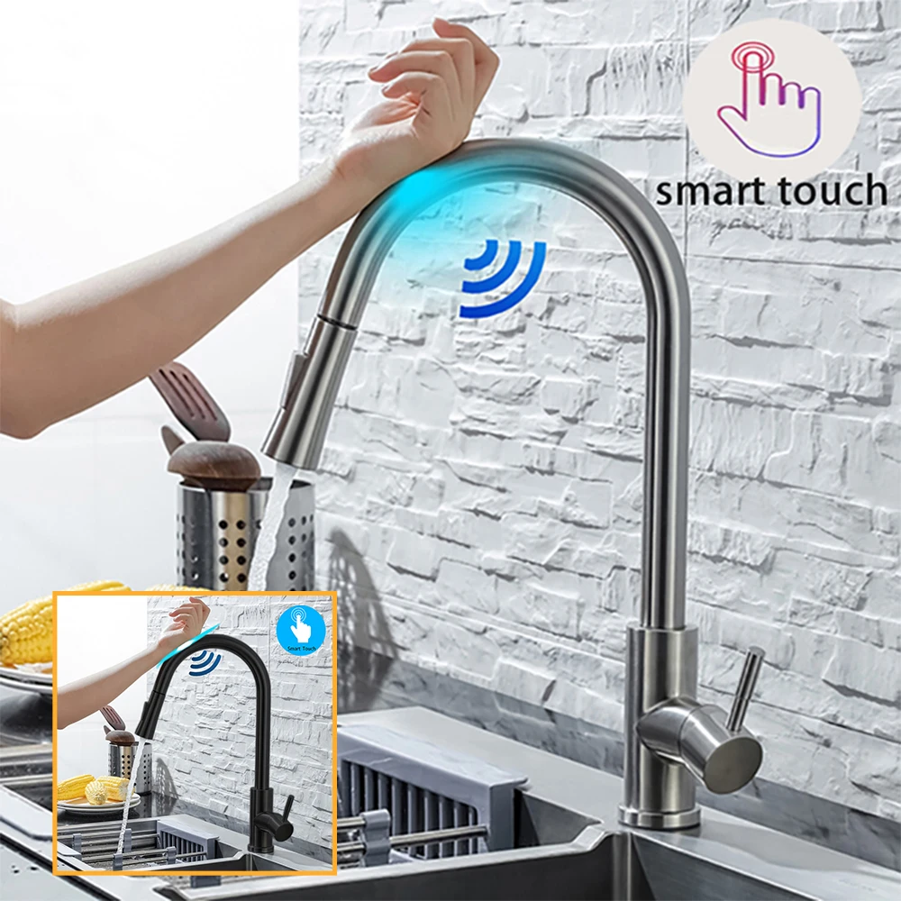 DQOK-Kitchen-Faucet-Pull-Out-Brushed-Nickle-Sensor-Stainless-Steel-Black-Smart-Induction-Mixed-Tap-Touch.webp